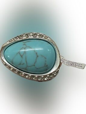 Lia Sophia Turquoise-Blue Teardrop Ring